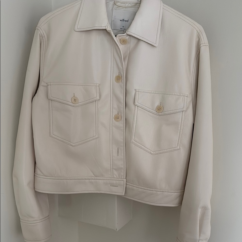 Wilfred Cream Cropped Jean Jacket